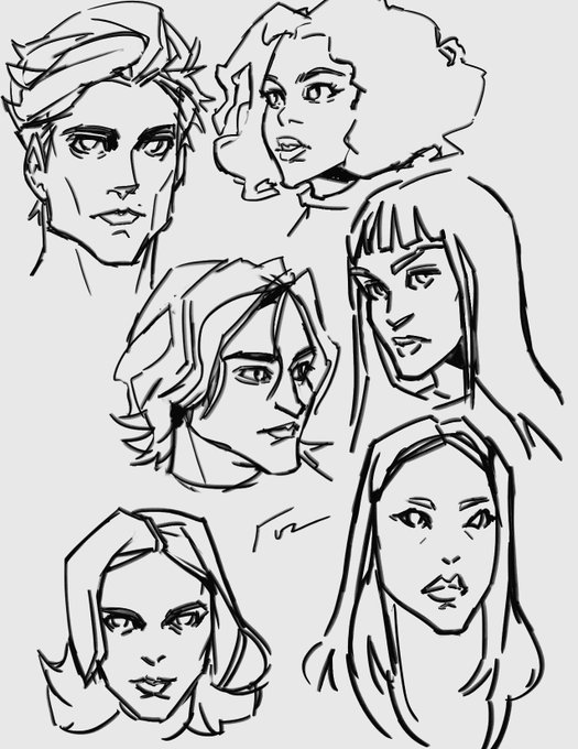 Practicing my shapes on quick portrait sketches! #digitalart 