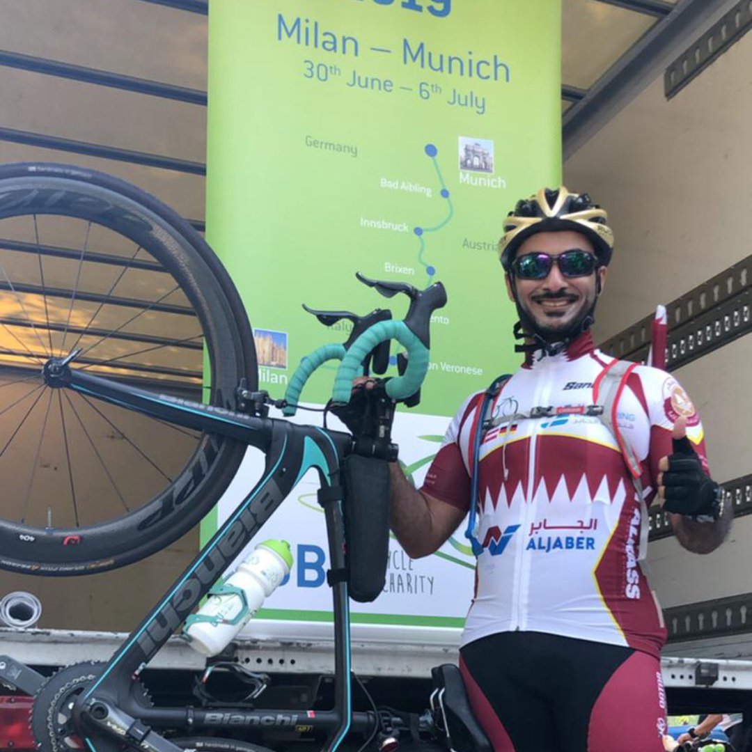 RnRTriCamps's tweet photo. The #RnR #MedalMonday kicks off today with #rnrcoached #KhalidAlJalham who last week rode 750km at #GBIeurope from #Milan to #Munich #Bravissimo #cycling https://t.co/Oe1miP4cZN
