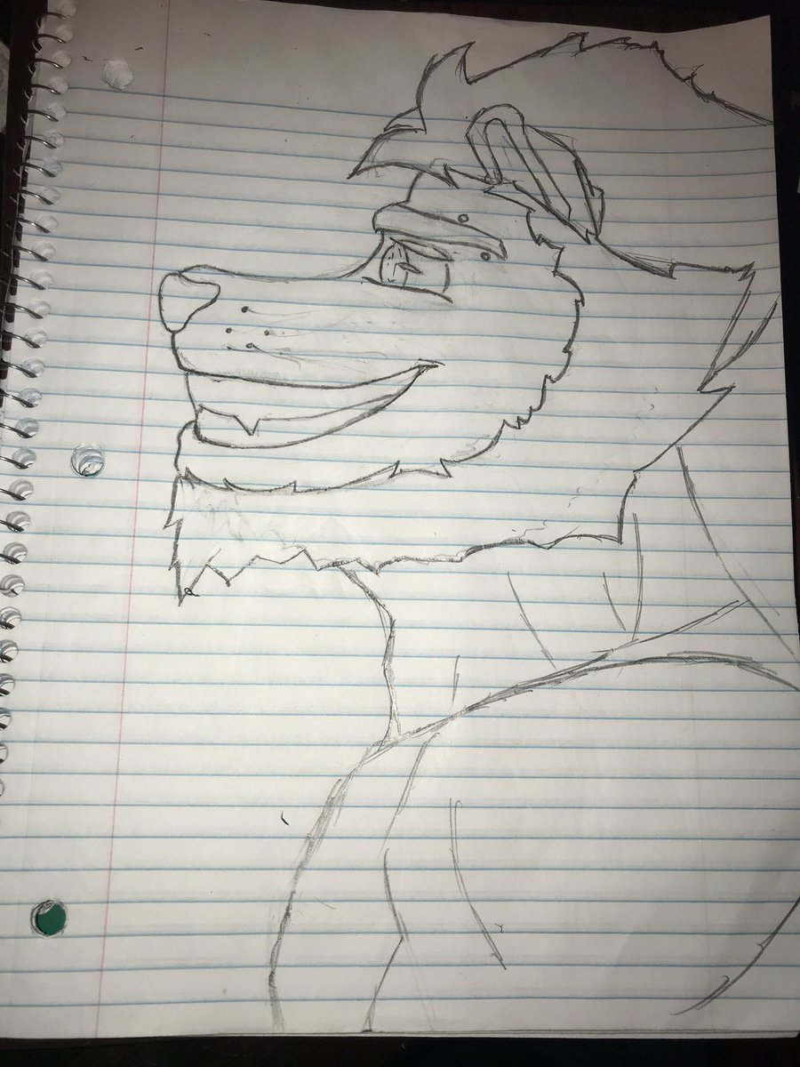 @DyneWulf Well, I can't really draw but heres a sketch of Darius. Heres a pic before coloring because it will be ruined. #extracurricularactivities