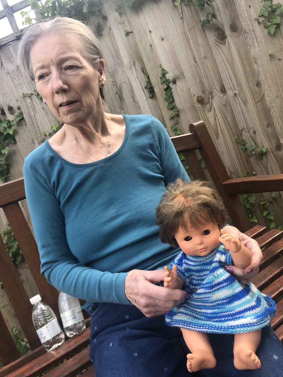 Leonieowens's tweet photo. Mum’s new baby...we took her for a stroll, sang to her and fed her chocchip cookies...
#alczeimers #findingmum https://t.co/xOTEdfAn4Q