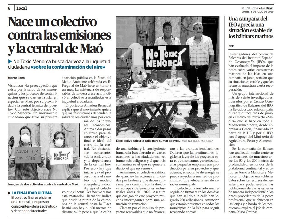 #AquestFumEnsMata
#NoTòxicMenorca via <a href="/esdiarimenorca/">menorca.info</a>...
Podem seguir la bona feina d'aquest col·lectiu a <a href="/NoToxicMenorca/">NoTòxicMenorca</a>!