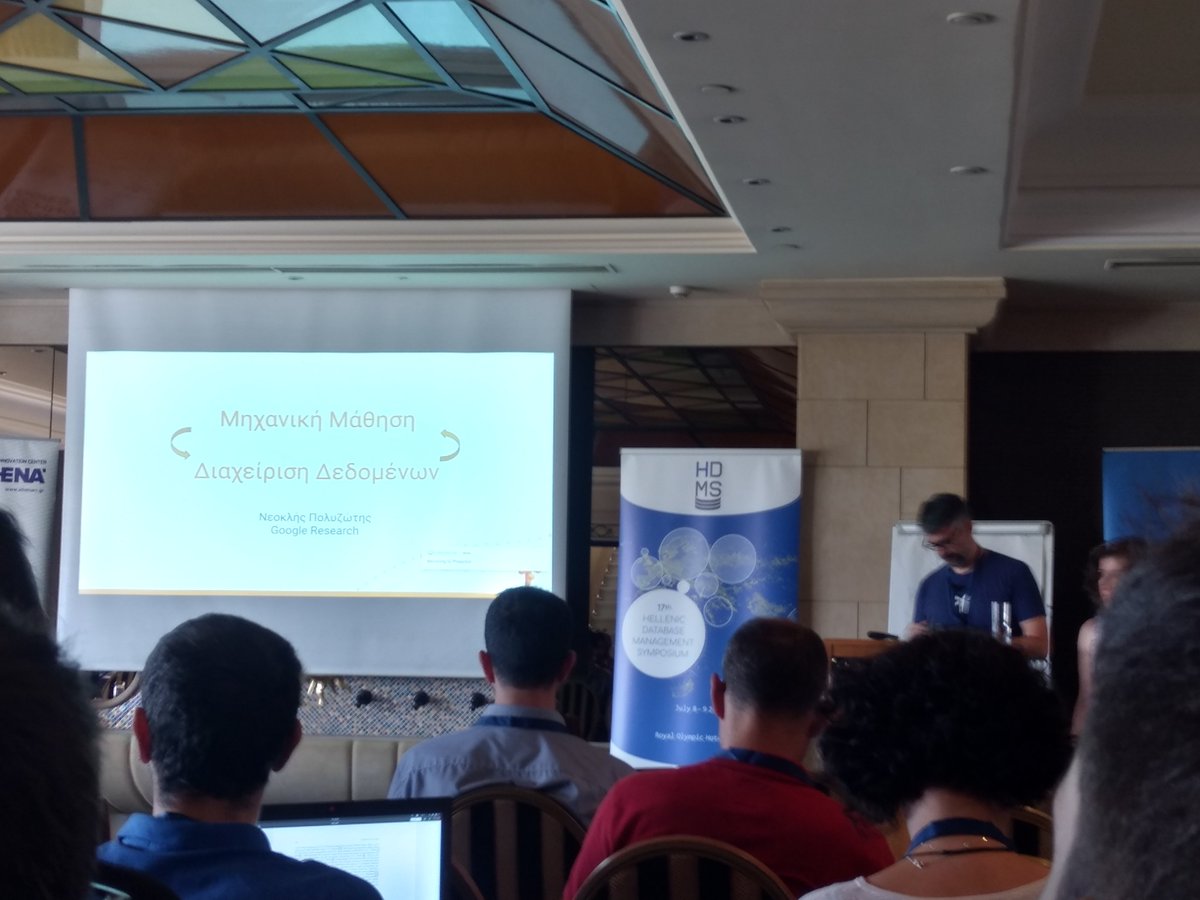 <a href="/alkispolyzotis/">Alkis Polyzotis</a> talking at #hdms2019 about data management with / for ML
