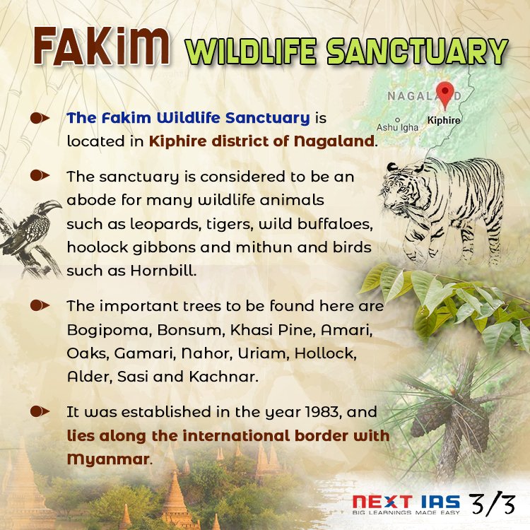 NEXTIAS_Delhi's tweet photo. FAKIM WILDLIFE SANCTUARY
- The services of Alemba Ylmchunger, a forest guard at the Fakim Wildlife Sanctuary, have been recognized with Earth Day Network Star.
#fakim #wildlifesanctuary #alemba #earthdaynetwork #generalstudies #civilservices #upsc #cse2019 #nextias #ias #cse https://t.co/X10bk1Mh11
