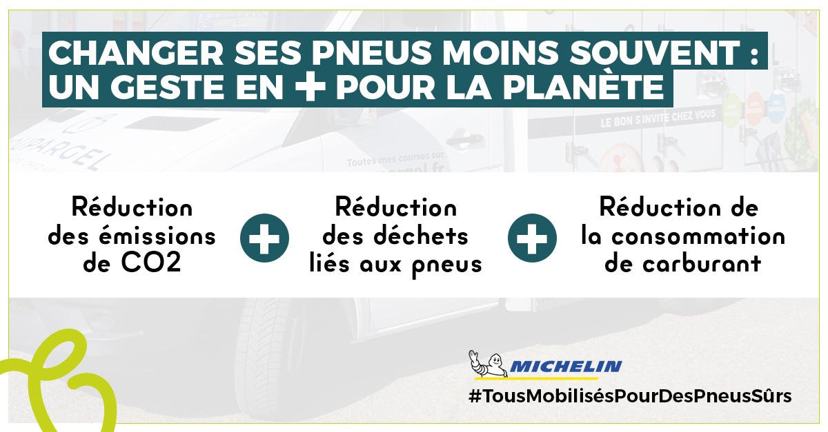 Nous soutenons la démarche de Michelin pour une mobilité durable 🌍 en équipant nos camions de pneus sûrs 💪 qui répondent à des enjeux majeurs pour la protection de l’environnement ♻️ et la sécurité de nos livreurs 👌. #TousMobilisésPourDesPneusSûrs