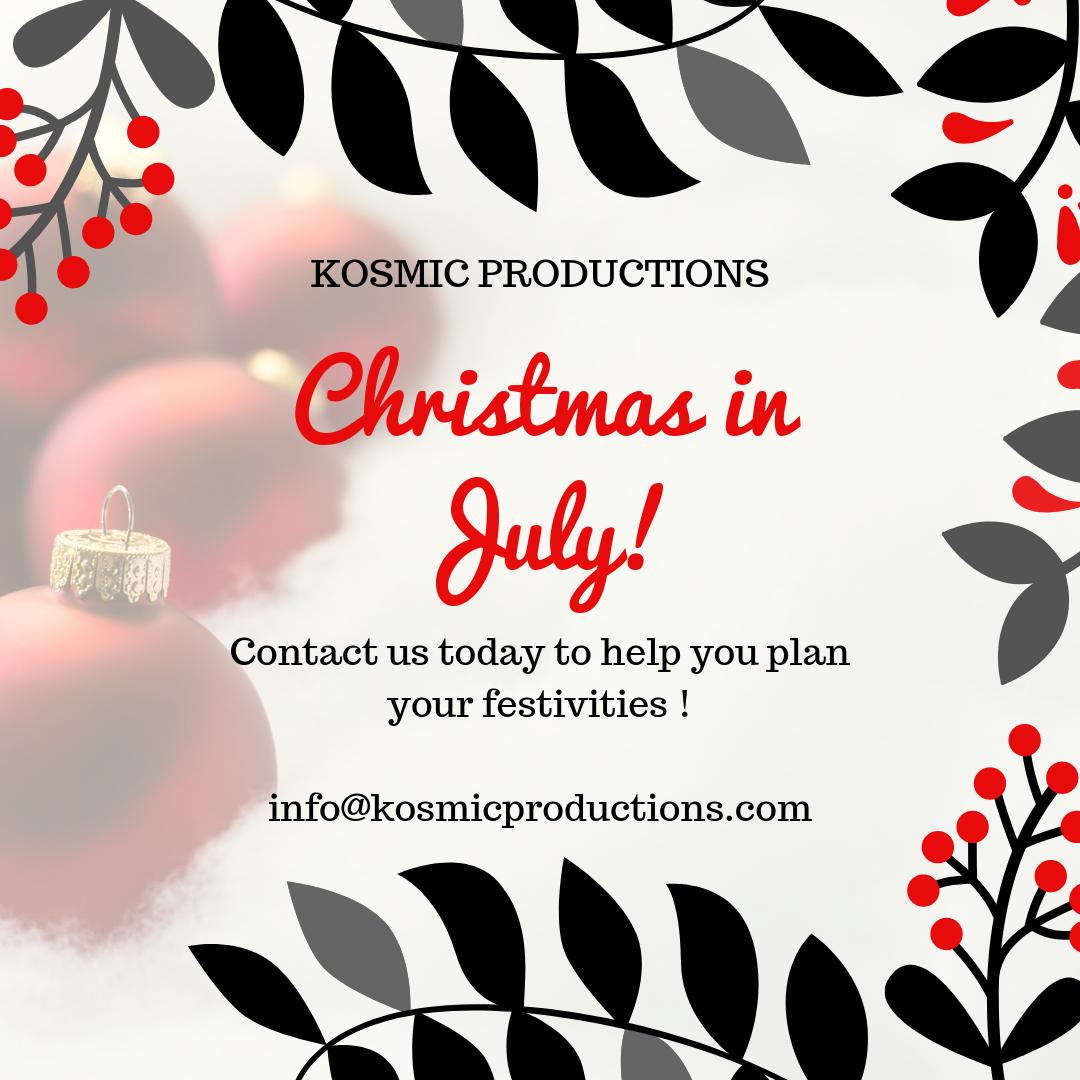 KosmicPro's tweet photo. Contact us to assist you with planning your special occasion🎄

info@kosmicproductions.com

#christmasinjuly #festivities #milestonemoments #eventplanning #creativearchitects #specialoccasions #creatingmemories https://t.co/p91KZA6Pig