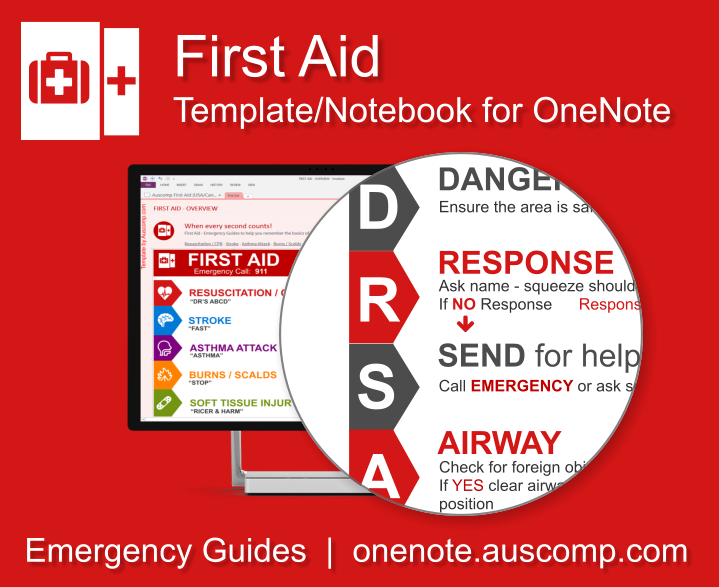 AuscompOneNote's tweet photo. First Aid - Guide Cards for OneNote. When every second counts! #Asthma #AsthmaAttack #Burns #CPR #Emergency #FirstAid #HeartAttack #help #Office365 #OneNote #Resusciation #Scalds #SoftTissueInjury #Stroke #Wounds https://t.co/ub2TBQObhs https://t.co/a2PD1LFgTC