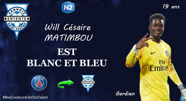Entente_SSG's tweet photo. [#Mercato] L'@Entente_SSG est fière de vous annoncer l'arrivée du gardien Will Césaire #Matimbou ✍

En provenance de @PSG_inside U19

➡https://t.co/iYSa8vIygL

L'enfant de Cergy signe son retour dans le @valdoise 💥

#BienvenueWill https://t.co/sStVpjDyOl