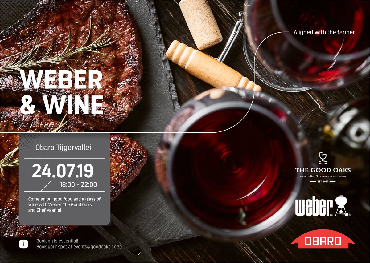 TheGoodOaks (@thegoodoaks) on Twitter photo WEBER & WINE evening at <a href="/ObaroGroup/">OBARO Group</a> , Tijgervallei. 🍷
Enjoy an evening with exceptional wines from Bartho Eksteen ( <a href="/Wijnskool/">Bartho Eksteen Wijnskool</a> ) and learn how to do a quality braai with Chef Vaaitjie from <a href="/WeberBraai/">@WeberBraai</a> .
#thegoodoaks #finewines #winetime #wineoclock #pretoriaeast #braai #winenot WEBER & WINE evening at <a href="/ObaroGroup/">OBARO Group</a> , Tijgervallei. 🍷
Enjoy an evening with exceptional wines from Bartho Eksteen ( <a href="/Wijnskool/">Bartho Eksteen Wijnskool</a> ) and learn how to do a quality braai with Chef Vaaitjie from <a href="/WeberBraai/">@WeberBraai</a> .
#thegoodoaks #finewines #winetime #wineoclock #pretoriaeast #braai #winenot