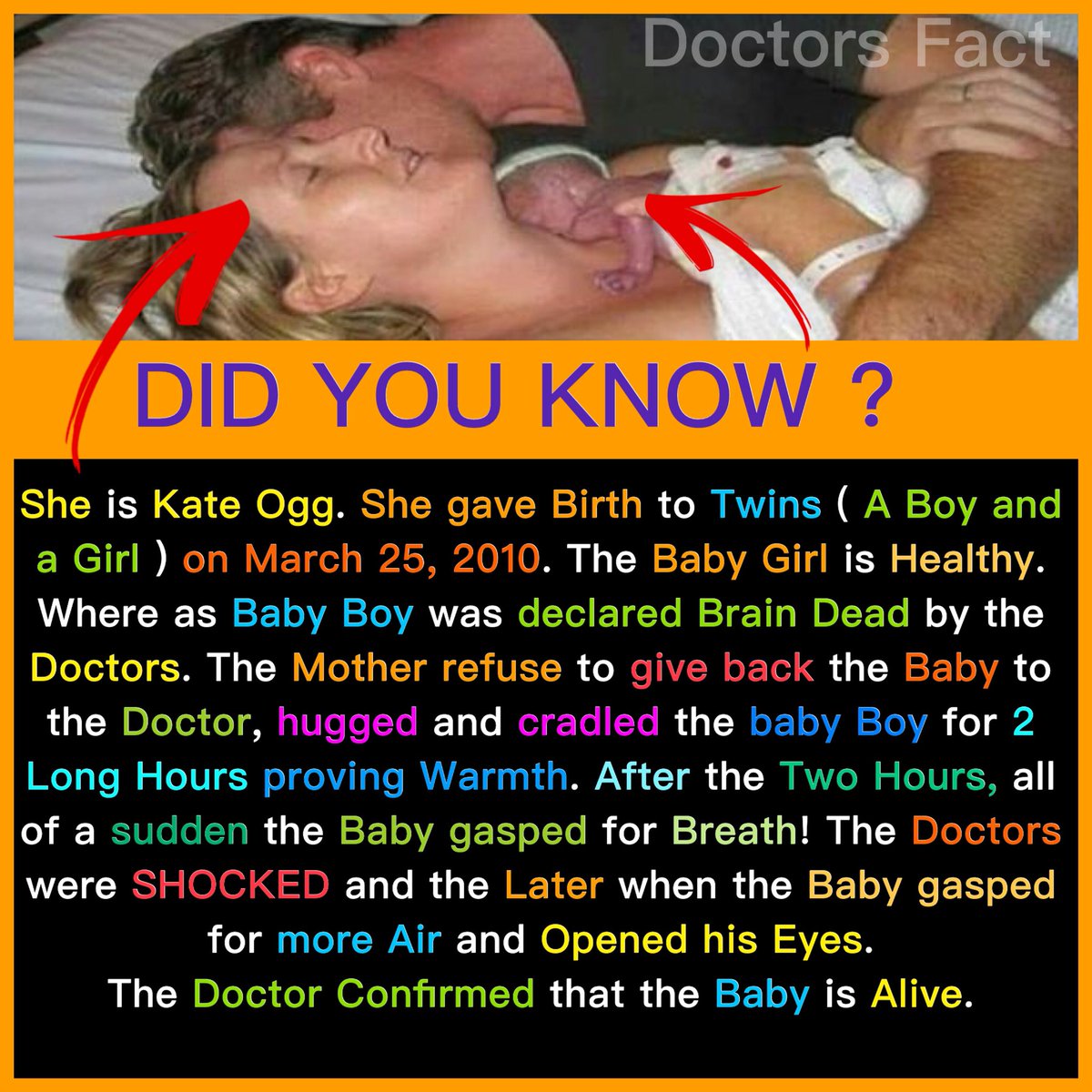 DoctorsFact's tweet photo. She Kate ogg. She gave birth to twins on march 25, 2010.............. https://t.co/mWyfpzkJAi