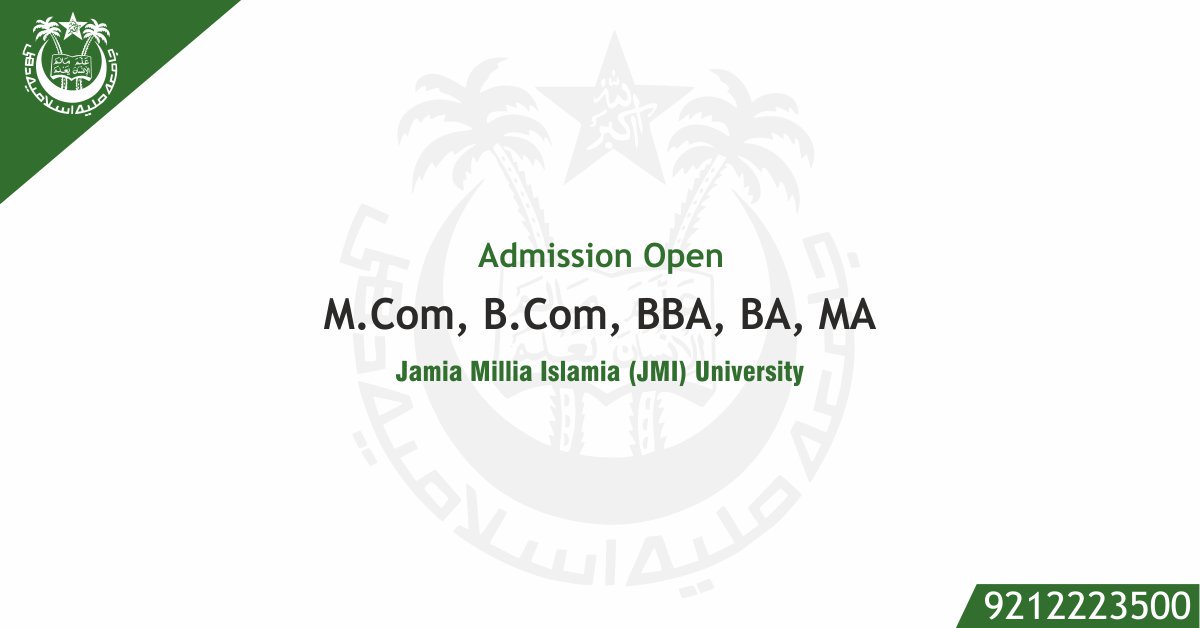 Walk-in Counselling for UG/ PG Programs BBA, B. Com, BA, M. Com & MA #DistanceCourses offered by #JamiaMilliaIslamiaUniversity
Get direct admission in #Bachelor or #MasterDegreeProgramme Limited Seats Avail, Admission last date 30th-Aug-19
nipsedu.com/jamia-milia-is…