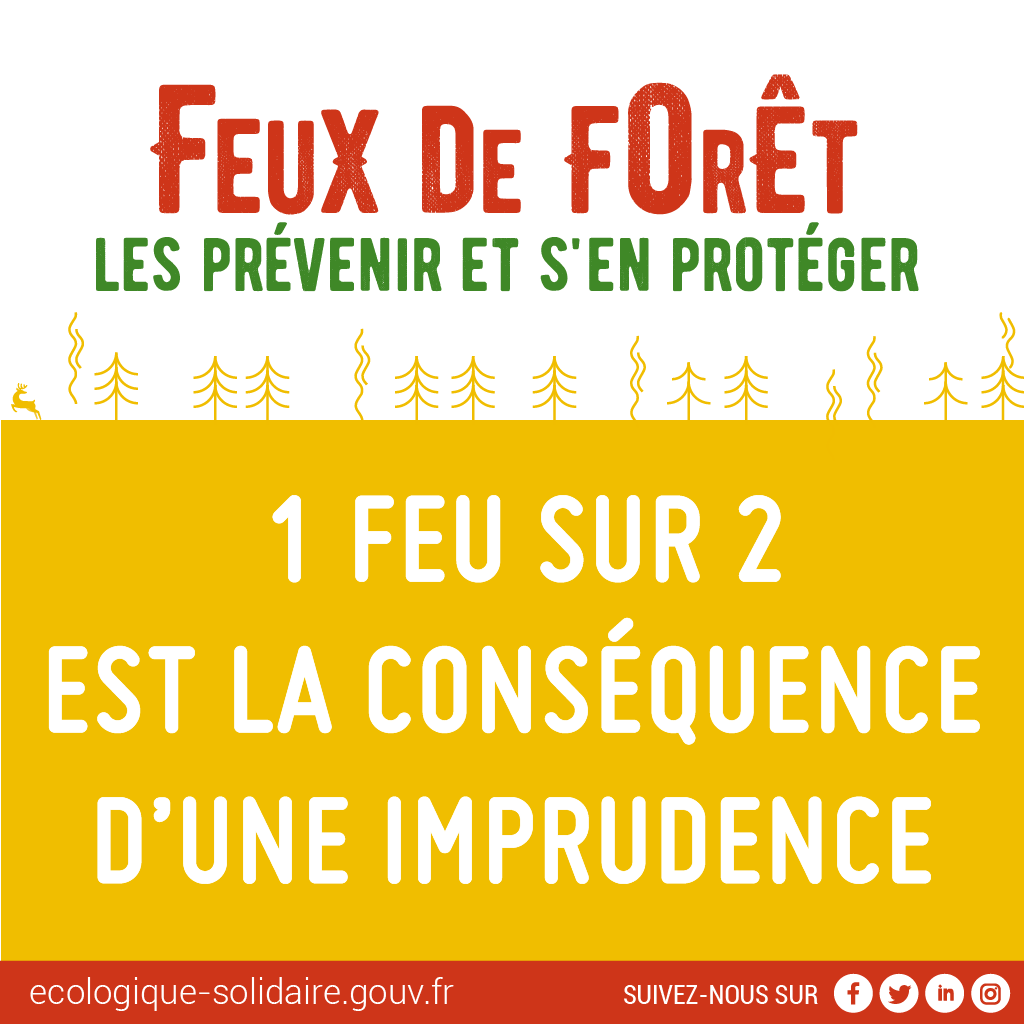 Ecologie_Gouv's tweet photo. ⚠️🔥🌲 1 feu sur 2 est la conséquence d'une imprudence.

Connaissez-vous tous les bons gestes pour prévenir les feux de forêt et s'en protéger ? 

❌ Ni feux, ni barbecue aux abords des forêts
❌ Pas de cigarettes en forêt

➡ https://t.co/FhFvEeEsUk     
#AttentionFeuxDeForêt https://t.co/hFzexky8lF