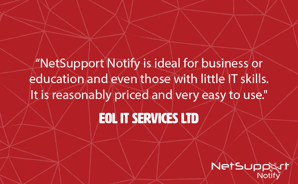 NetSupportTom's tweet photo. Another positive review for #NetSupportNotify! Why not take a look to see how it can help you - https://t.co/IVkywrKieO. https://t.co/Uo7ucGuxtL