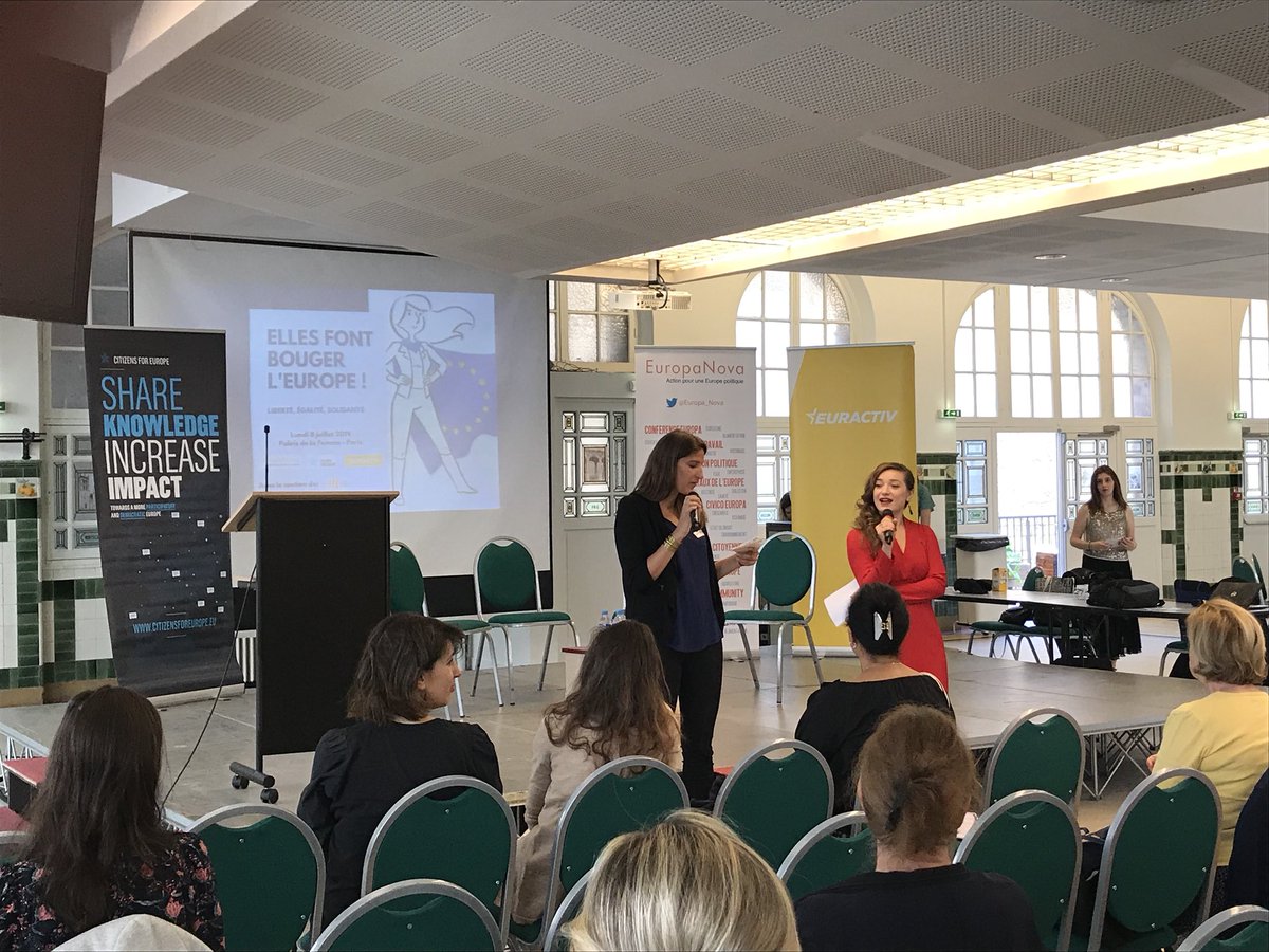 Europa_Nova's tweet photo. Lancement de la journée #EllesFontBougerlEurope au Palais de la Femme ! 
Discours introductif de @LtitiaV de @CitizensforEu et Lena Morozova-Friha d’@Europa_Nova !
#EUMyFuture https://t.co/aAI7TTkbJg