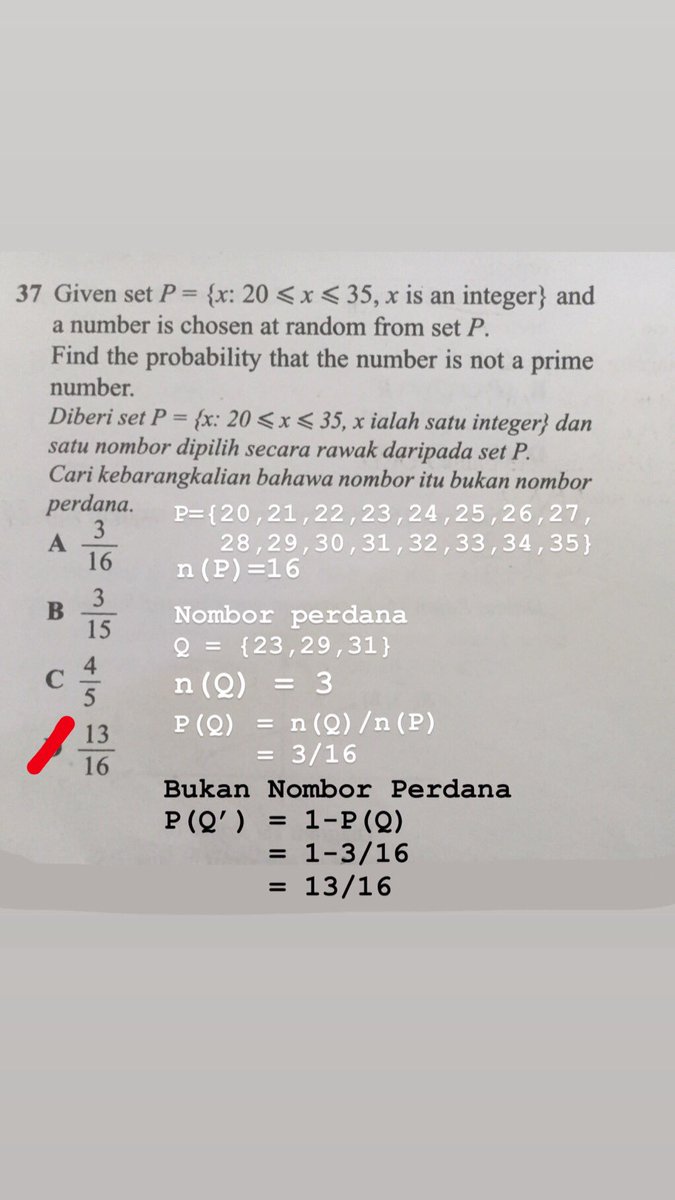 matheorlab's tweet photo. Matematik | Mathematics | Kebarangkalian II | Probability II
.
Weekend is Finished! Do Study and Goodluck for Your Test!!
.
#spm #mathematics #matheorlab #exam #test #notaspm #hometutor #privatetutor #expertmath #mathexpert #kebarangkalian #peristiwa #pelengkap #gambarrajahpokok https://t.co/7yTVEHhakG