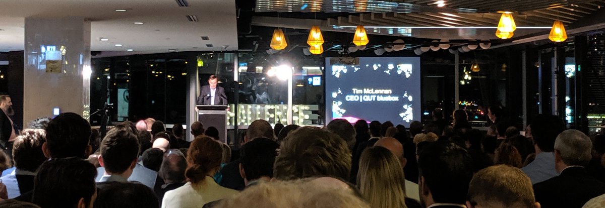 pjlaurie's tweet image. View from the cheap-seats watching Tim kick this thing off. #qutbluebox