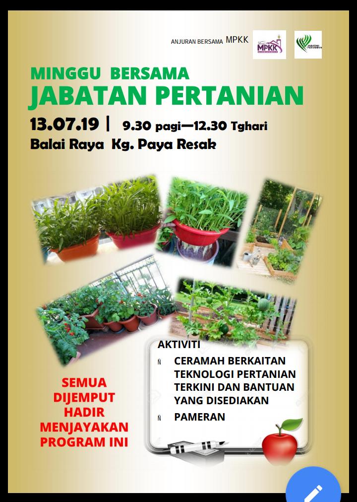 Minggu Bersama jabatan Pertanian

jom jumpa kami.
13 Julai 2019

<a href="/myDOA_HQ/">Jabatan Pertanian Malaysia 🇲🇾</a> @pertanianTrg <a href="/JHarizan/">jamal Harizan</a>