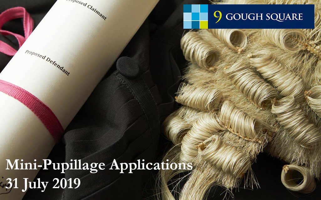 9 Gough Square are accepting applications for two-day unassessed mini-pupillages. Apply here by 31 July 2019: bit.ly/2rPRnNg