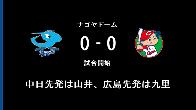 gnomotoke's tweet image. セ・リーグ公式戦 中日vs.広島 2019.07.08
試合開始 中日先発は山井、広島先発は九里 #dragons