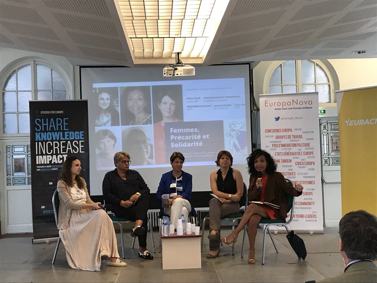 Europa_Nova's tweet photo. 💬Fatmat Bouvet de la Maisonneuve - @fbdlm - psychiatre et essayiste spécialisée dans les troubles psychiques des femmes regrette notamment que le mouvement #MeToo n’ait pas apporté les changements sur le terrain de réduction des inégalités. #EllesfontBougerlEurope #EUMyFuture https://t.co/FPQdjLnik3