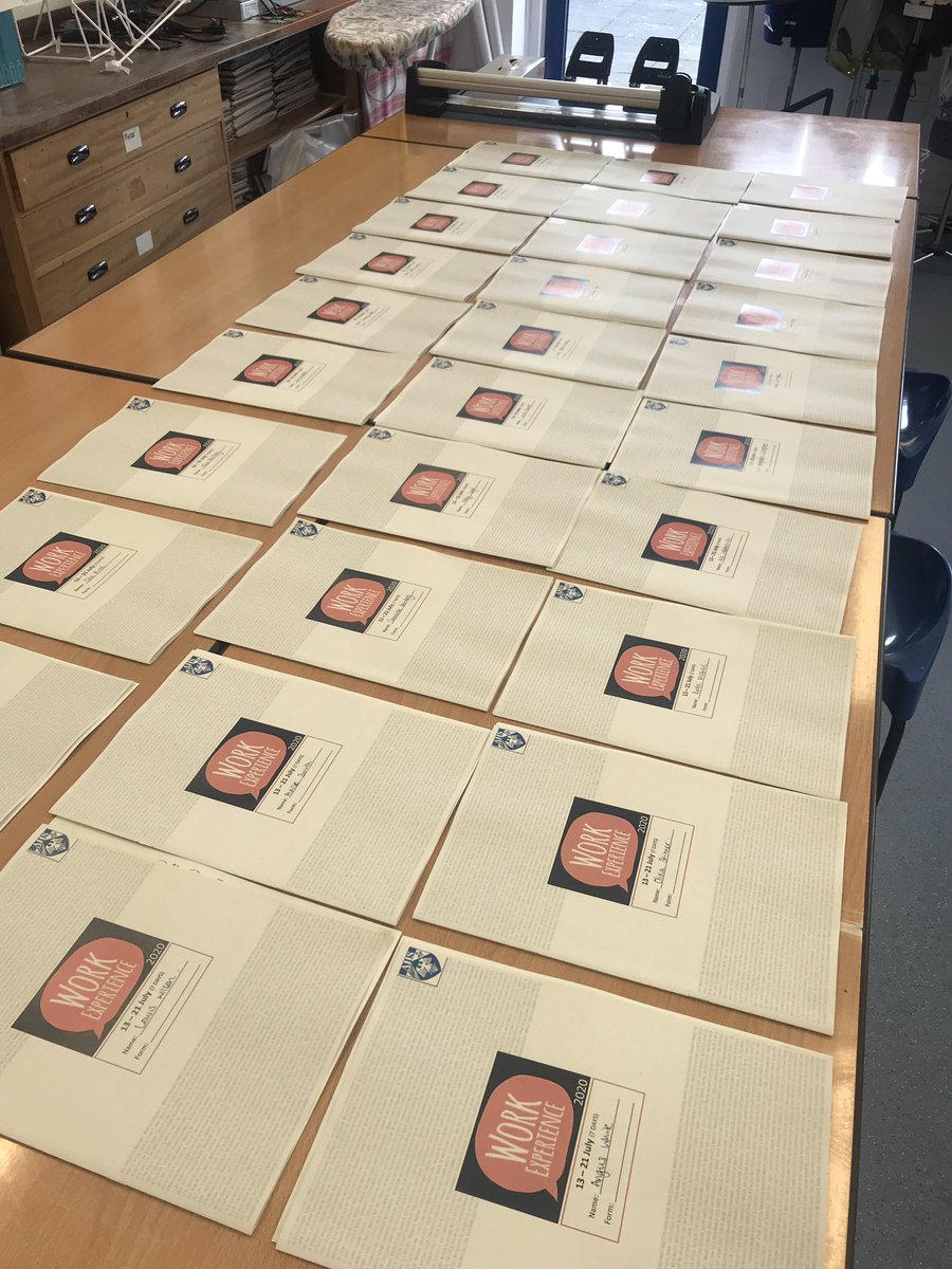 ALL NEW YEAR 10s. If you have not yet collected your work experience 2020 starter pack they can be found with your name on in the back on room 15 (textiles).