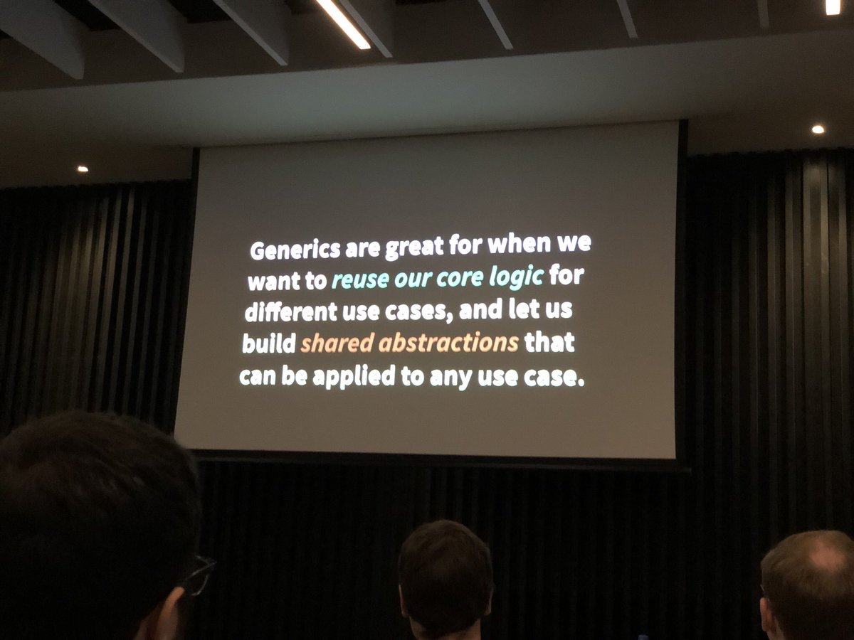 Rickard's tweet image. Great opening keynote by @johnsundell for #HackingWithSwiftLive conference on #Swift #Generics.  (With possibly the best slide animations of all time in a tech conference)