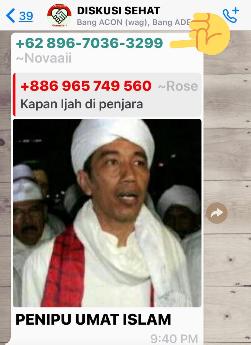 Mey_MeynieJT's tweet photo. Selamat malam pak @DivHumas_Polri @CCICPolri no wa 089670363299 an Novi...sudah sangat sering menyebarkan fitnah terhadap kepala negara pak @jokowi tolong segera di tindak pak.terima kasih https://t.co/1EeXGREquT