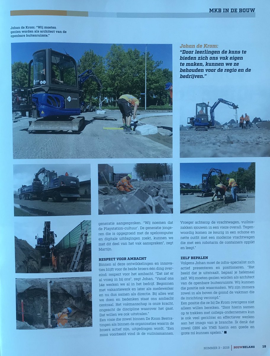 Mooi artikel in bouw belang NR3 over ons bedrijf en over de toekomst van ons mooie vak!
<a href="/AannemersfedNl/">AannemersfederatieNl</a> #bouwbelang #nr3 #teamspelers #innovatie #toekomst #samenwerken #leerlingploeg #hipensexy #vakmanschap #deKrombv
