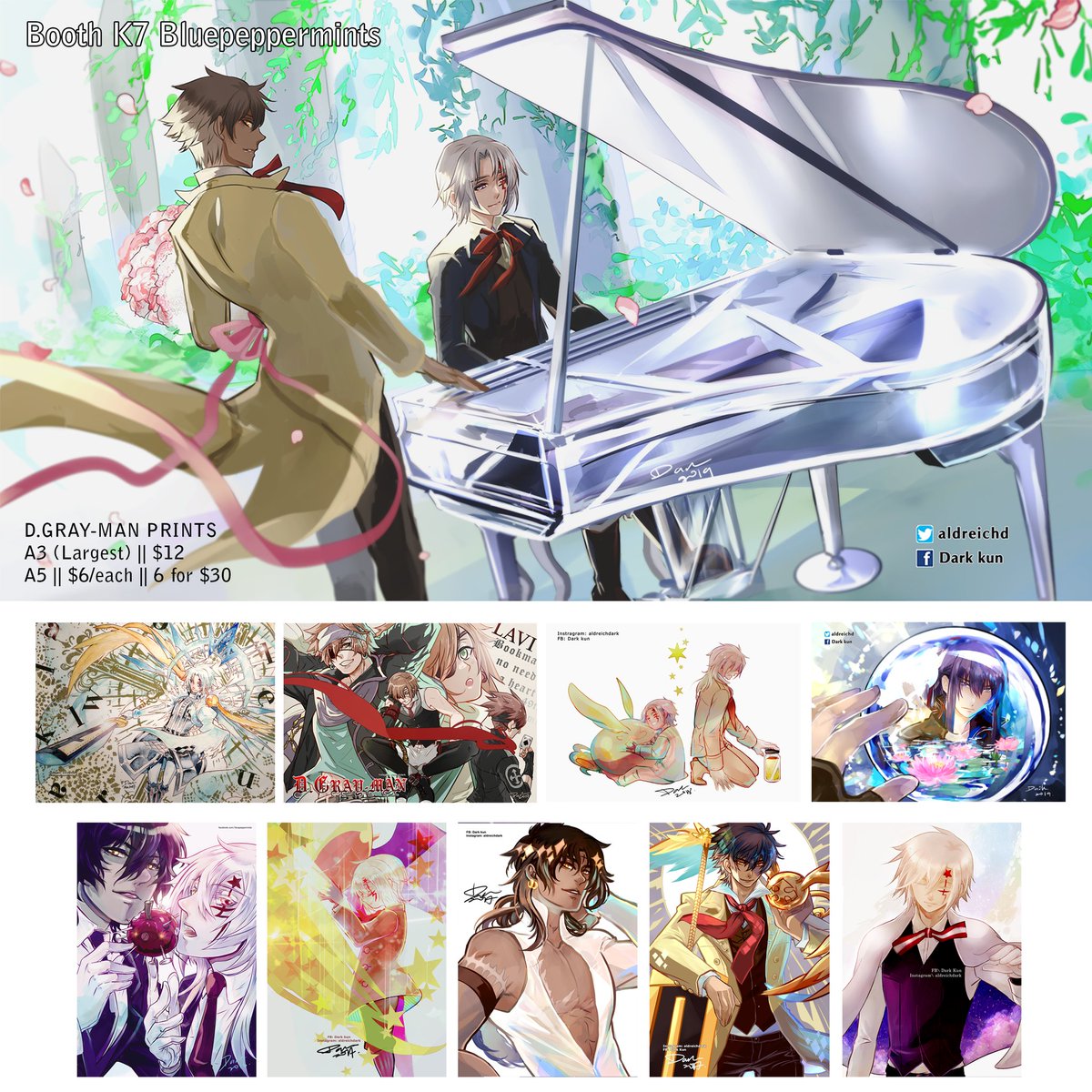 aldreichd's tweet photo. Fuh, finally managed to finish my catalogue for #SMASHCON ! I am at K7 Bluepeppermints! Part 1/4
#smashcon2019
#DGrayMan #gbf #granblue #gilkidu #lucisan #wmtsb3 #belifaa #Dグレイ #グランブルー https://t.co/pIrQ2nMlQZ