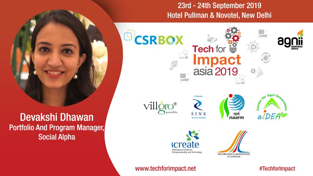 techforimpact1's tweet image. Glad to welcome Ms. Devakshi Dhawan, Portfolio And Program Manager, @SocialAlphaIN as a panellist for the Tech in Accessibility session. Join us for the Summit in New Delhi on 23rd &amp;amp; 24th September. Explore more: techforimpact.net/#TechforImpact  #techforgood #techforinclusion #healthtech