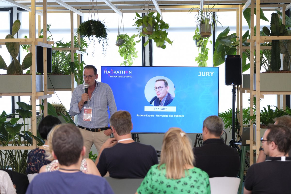 PepiteFrance's tweet photo. 🏥🚀 #HackathonLEEM | Le Jury (2/2)
Suite du jury du Hackathon "Prévention Santé" !
▶️ Céline Grelier - @HandiEM_site
▶️ @EricSALATprof - Université des patients
▶️ Antoine Sempé - Konov' https://t.co/ot4WlXaNxc