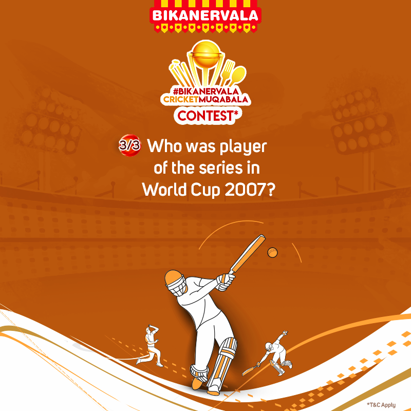 BikanervalaIN's tweet photo. Third &amp; the last question for #BikanervalaCricketMuqabala contest, share your prediction in comments below. 
#Bikanervala #Contest 
T&amp;C apply https://t.co/T0klIwkEHZ