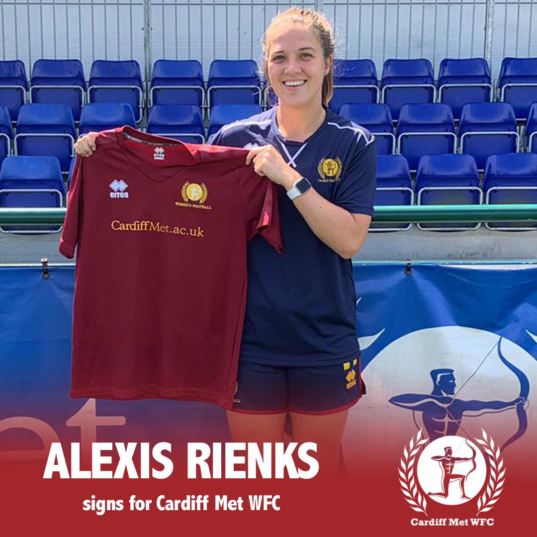 CardiffMetWFC's tweet photo. 📝 TRANSFER NEWS

We've got a full week of signings coming up - introducing our first signing of the 2019 @UWCL campaign...

ALEXIS RIENKS!

The American full-back signs on to study and play at @cardiffmet!

Welcome @arienks3 👏 

#ArcherFamily #UpTheMet #MissionSlovenia https://t.co/EYdO1Nsh7c