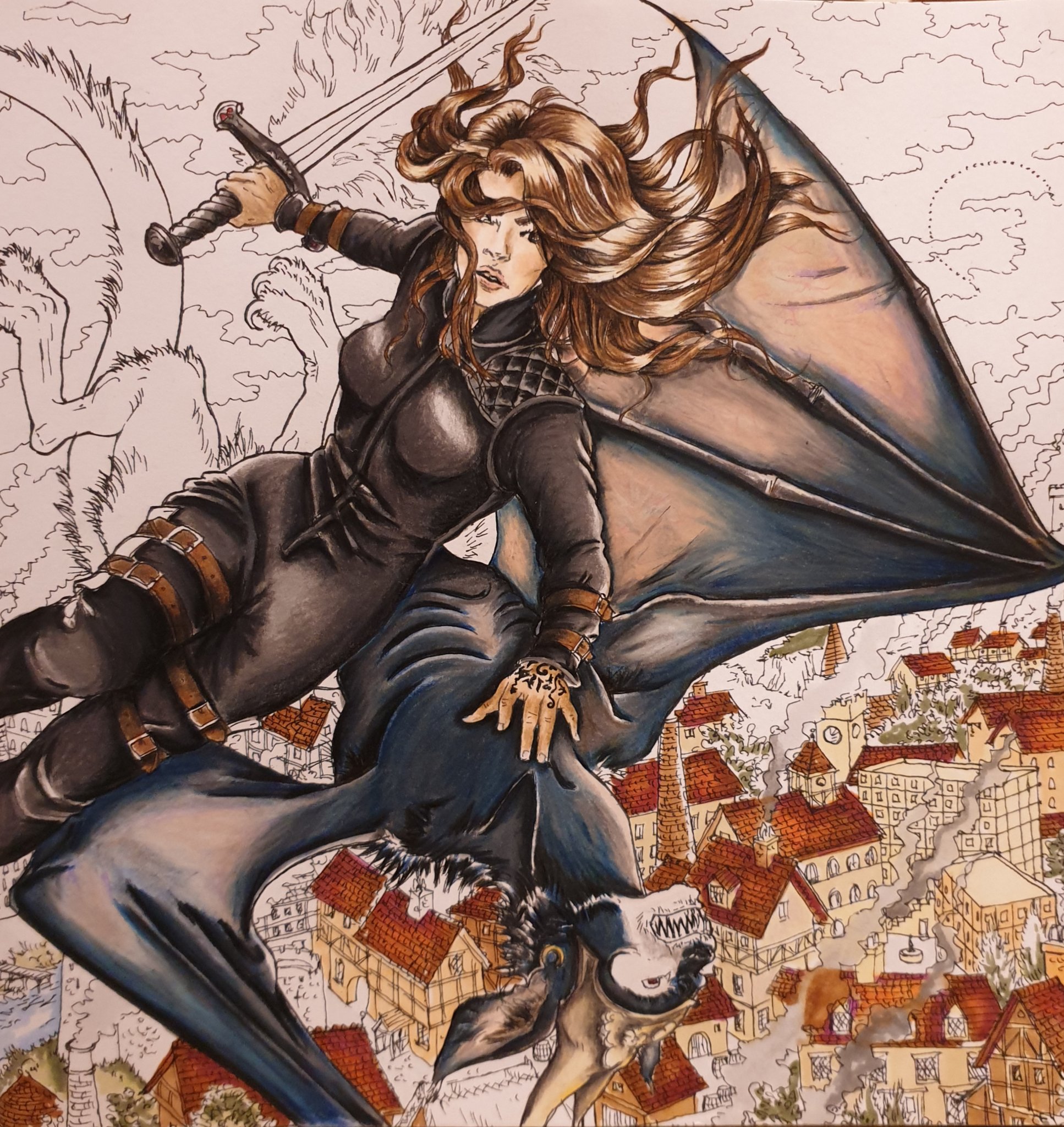 Anna (on hiatus) on X: My current #wip !! #feyre from #acotar #sarahjmaas # coloringbook Hoping @bloomsburykids / @BloomsburySyd will make more coloring  books because I need new #throneofglass coloring pages and want
