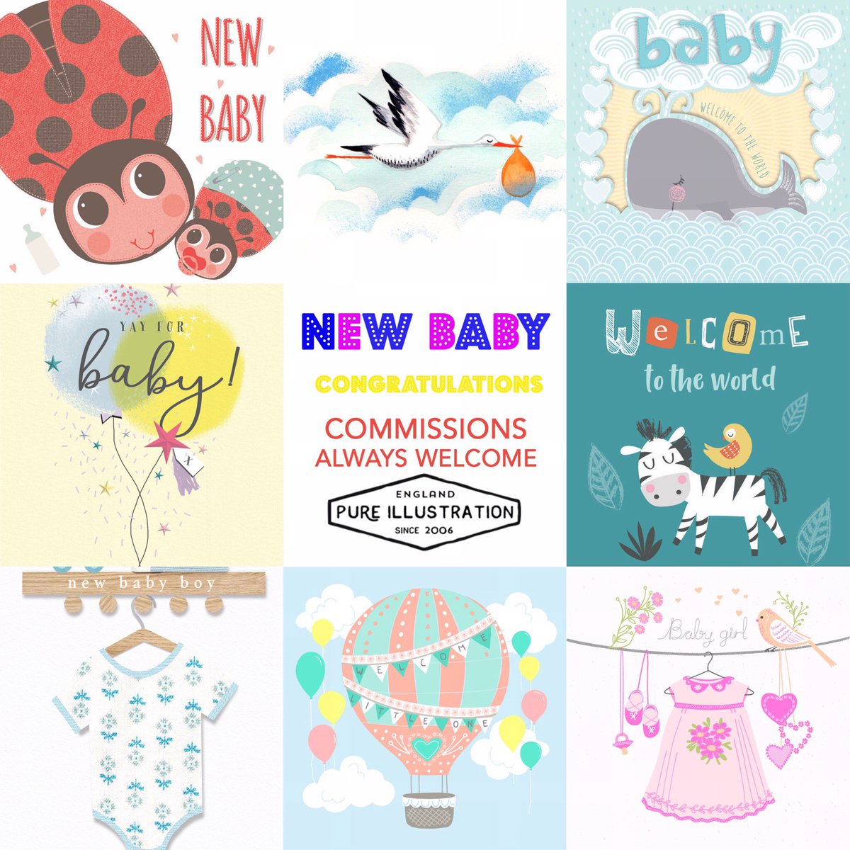 pureill's tweet photo. It’s a baby! Be it boy or girl we have an illustration for you. From traditional to contemporary. Commissions are always welcome and successfully completed. 
Check out our website https://t.co/UlMB1KHXaE
#artlicensingagency #illustration #artlicensingcollection #pureillustration https://t.co/suxwllUuTt