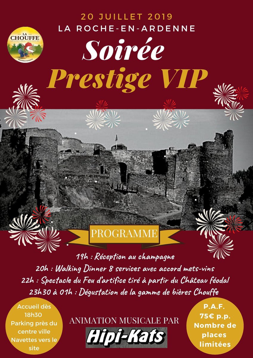 BAM_festival_BE's tweet image. A l’occasion du #feudartifice le 20/07 à #larocheenardenne, venez profiter d’une #soiréeVIP à l’hôtel Le Chalet ! 🤩 #champagne #walkingdinner #animationmusicale