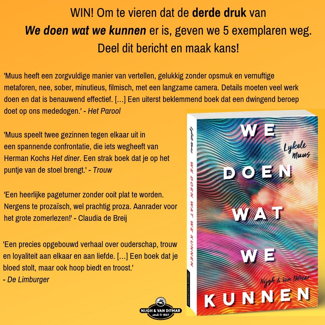 Nijgh's tweet image. Winactie met 'We doen wat we kunnen' van @LykeleMuus! We maken de winnaars vrijdag 12 juli hieronder bekend