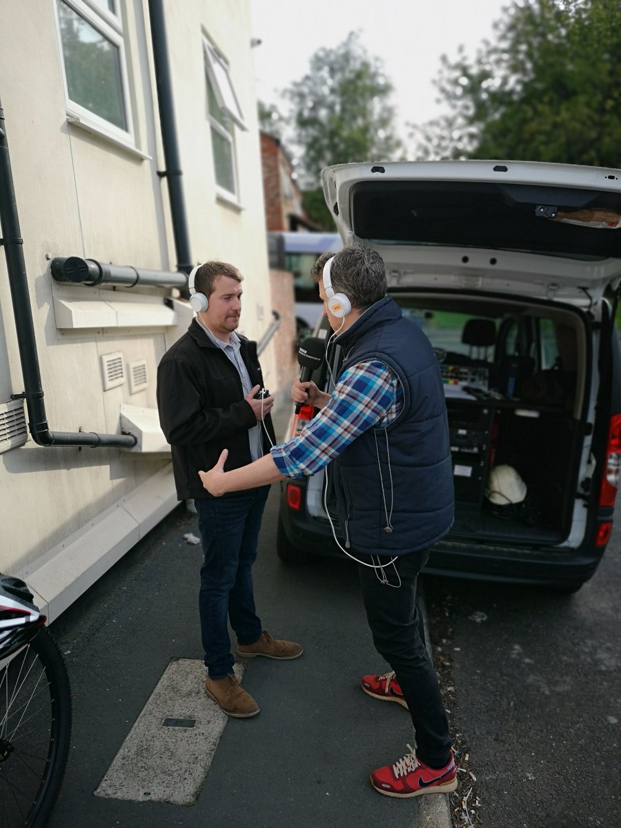 SYEBC's tweet photo. We were live on @BBCSheffield with @thakenews this morning talking about e-bikes! A couple of pictures of "behind the scenes" with our resident expert Dale! https://t.co/rlXwGqI1Ri
