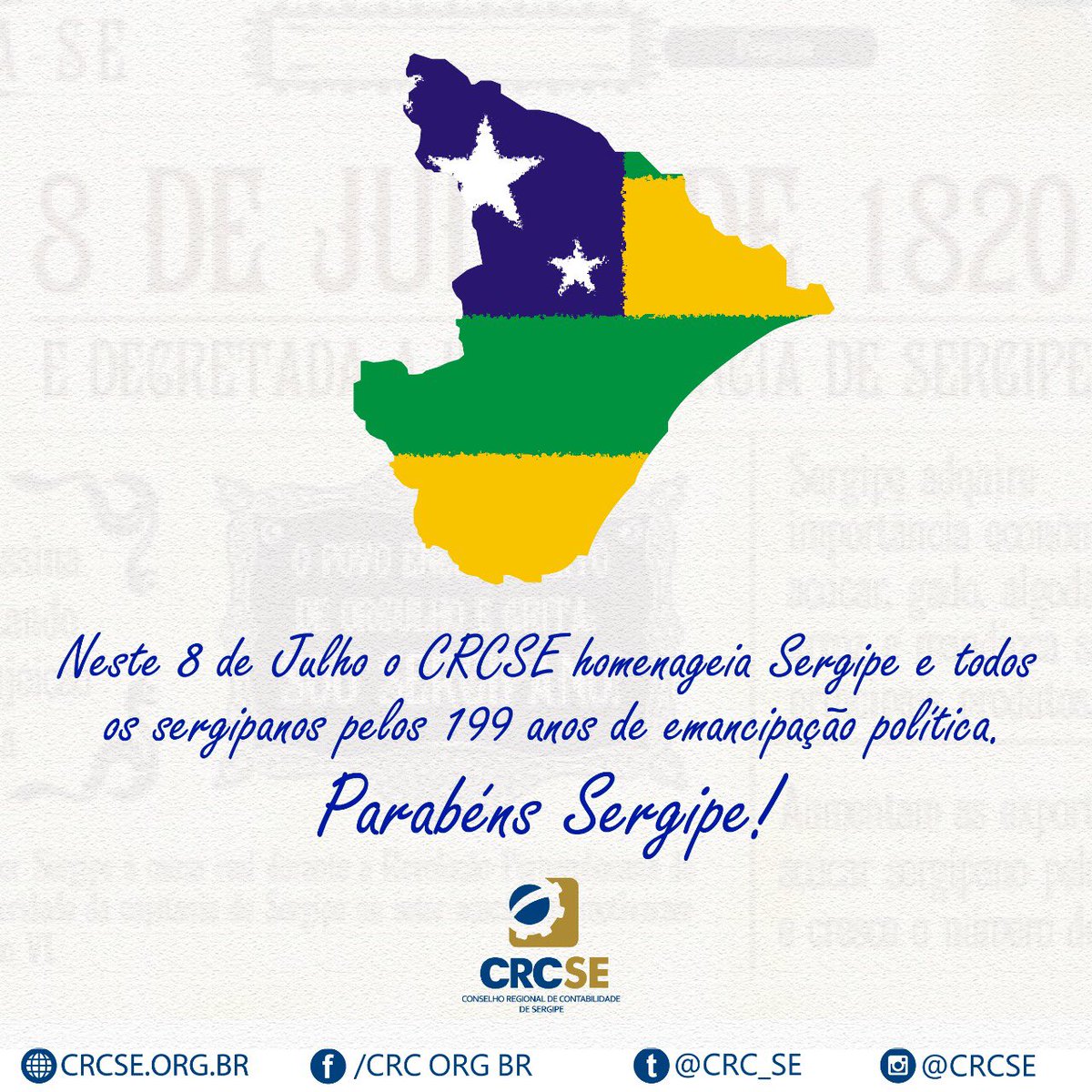 CRC_SE's tweet photo. Parabéns Sergipe, por suas belezas, riquezas e seu povo acolhedor e feliz!
.
#parabens #crcse #sergipe https://t.co/t8sw5xInT2
