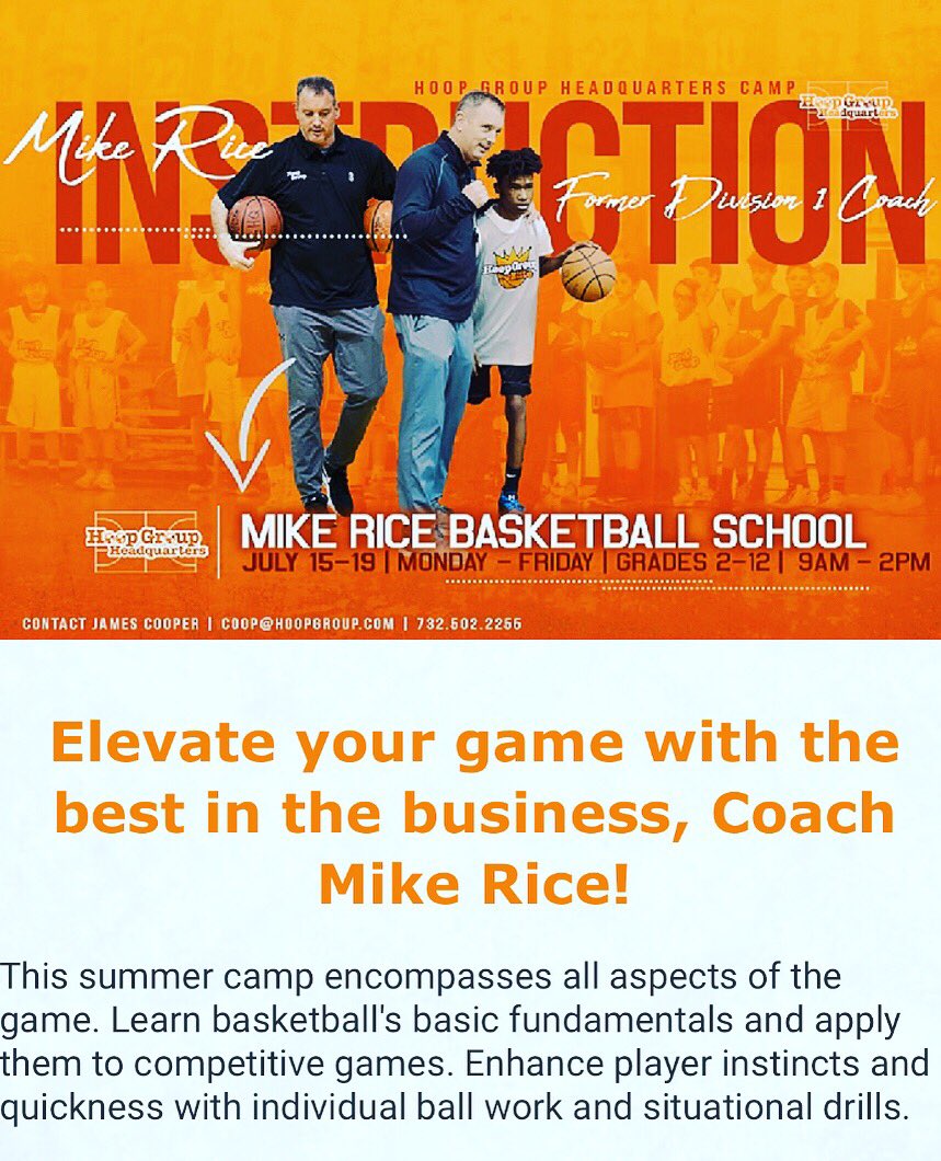 Hoop Group HQ (@hoopgrouphq) on Twitter photo Want to improve your game?!?! Be here Next week for Mike Rice's Basketball School. Sign up now, space is limited‼️🏀👊🏼 <a href="/CoachMikeRice/">Coach Mike Rice</a>
.
.
.
#truth #learnfromthebest #coach #jerseyshore #workworkwork #workout #motivation #improve #getbetter #basketball #njsports #hoopgrouphq Want to improve your game?!?! Be here Next week for Mike Rice's Basketball School. Sign up now, space is limited‼️🏀👊🏼 <a href="/CoachMikeRice/">Coach Mike Rice</a>
.
.
.
#truth #learnfromthebest #coach #jerseyshore #workworkwork #workout #motivation #improve #getbetter #basketball #njsports #hoopgrouphq