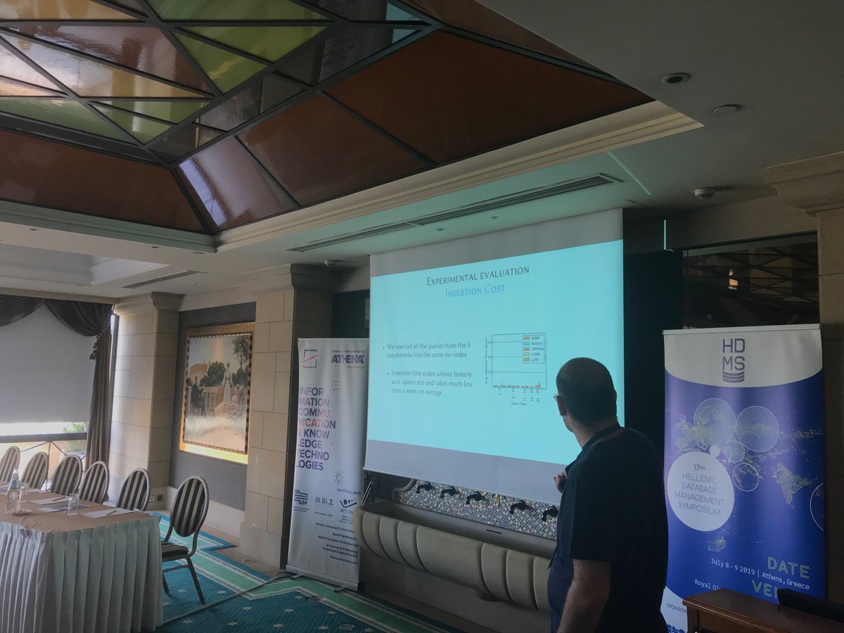 Session 1 &amp; 2 have just finished. The audience experienced four hours of amazing presentations on RDF, Recommendations and Data Preparation, Sytems, and Indexing while an interesting atmosphere in #data #management has been built-up. 

➡️More: hdms19.athenarc.gr.

#HDMS2019