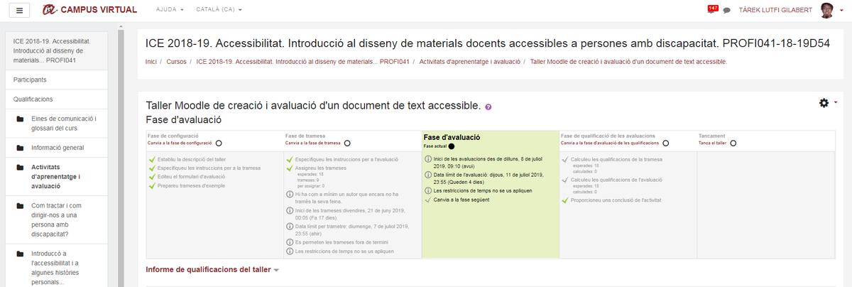sredURV's tweet photo. 👆Avui comencem la 4a setmana del curs #PROFI041 d'#Accessibilitat #Digital 🌐.
✅Avancem en el Taller #Moodle i comencem l'#Avaluació de les trameses. Avaluem l'accessibilitat de les presentacions en #Word dels companys/es. @universitatURV @ICEURV #URV #SREdURV #formació https://t.co/7TyA7cBn9x