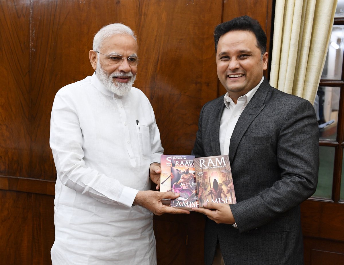 Wonderful interaction with @authoramish. Received copies of his works, which are being widely read across the nation. His writings have generated immense curiosity about India’s rich past and culture. Best wishes to him.