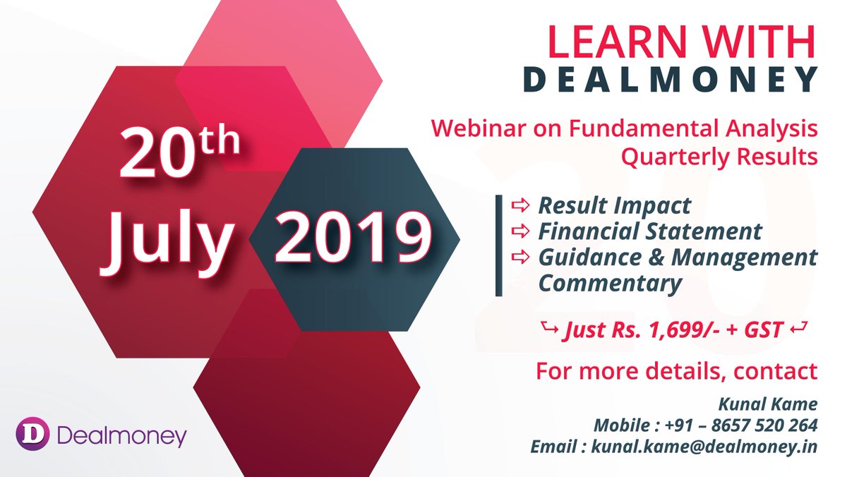 Learn with #DealmoneySecurities

#ResearchTeam #FinanceStatement #ResultImpact #FundamentalAnalysis #Webinar #DSMarketUpdates #StockMarket #ShareMarket #BSE #NSE #QuarterlyResult #MarketAnalysis #MarketResearch