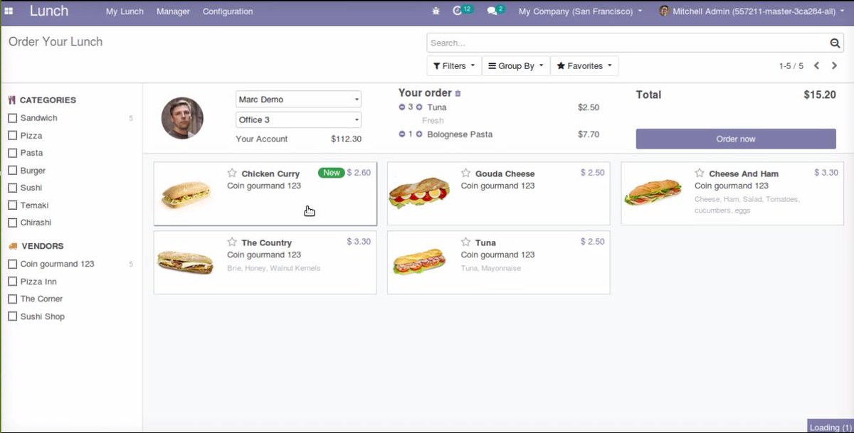 niyasraphy's tweet image. New UI for ordering Lunch in Odoo13
#odoo13  #odoov13 #odoo13features #lunch