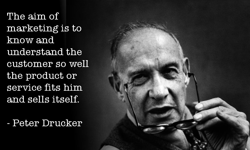 HiKelvinP's tweet photo. "The aim of marketing is to know and understand the customer so well the product or service fits him and sells itself."
— Peter Drucker https://t.co/zFi2I9fA1u