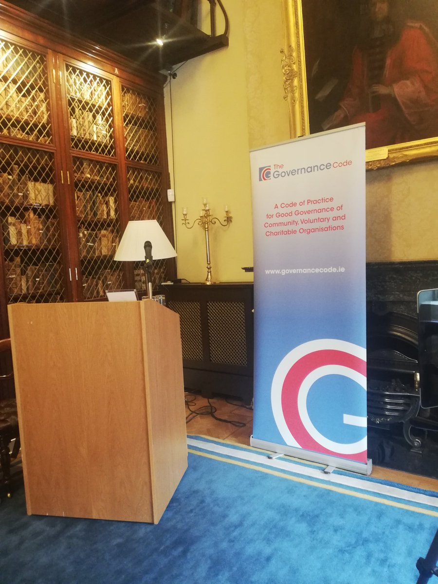 DeirdreGarvey's tweet photo. Stage ready and waiting to host the 'closing ceremony' of the #GovernanceCode project. Very proud evening.... https://t.co/41UwWRxqmN