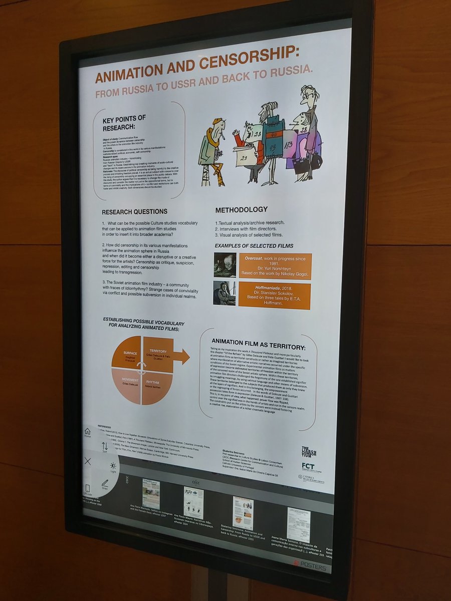 CECC_Catolica's tweet photo. Our PhD Student, Ekaterina Smirnova, presented a poster regarding "Animation and Censorship: From Russia to USSR and back to Russia".
#CECCResearch
#CECCCatolica
#NationalScienceSummit https://t.co/N7Cf1TcTiM