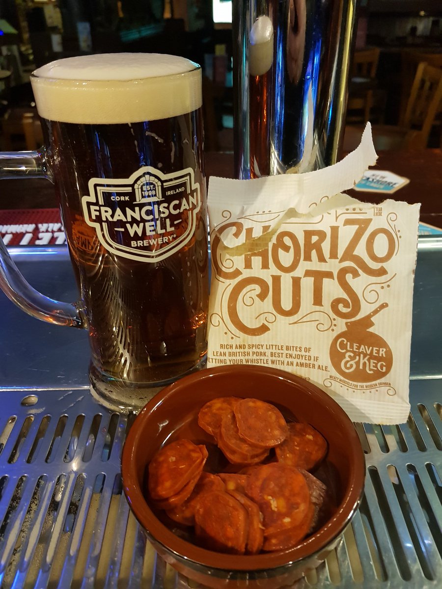 These Chorizo Cuts are the perfect match for a good IPA such as @FranWellBrewPub Chieftain IPA, quite spicy 🌶🌶 but they're just so #moreish between sips of the #CraftBeer - 9/10 from <a href="/cleaverandkeg/">Cleaver & Keg</a> &amp; <a href="/PubSupper/">Pub Supper</a> 
#meatymorsels #chorizo <a href="/BarFoodPundit/">Bar Food Pundit</a>