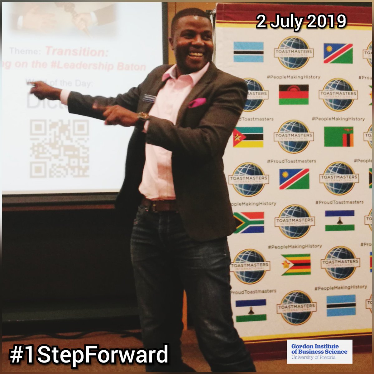 GATI_Club's tweet image. .Leading with energy and smiles as Division Lit Director, Kage Kgobero addresses @GATI_Club for the 1st time as they prepare to install the new 2019-2020 Executive Committee
#LeadershipDevelopment #1StepForward #
