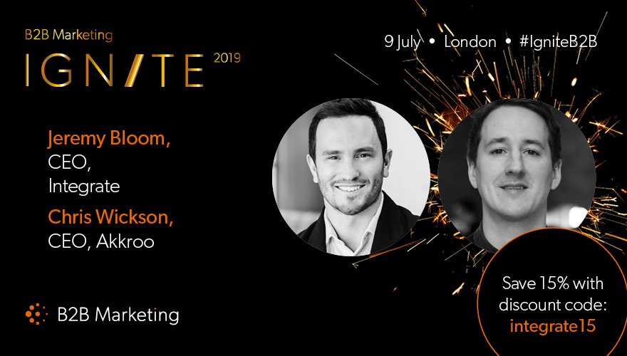 Don't miss us tomorrow at #IgniteB2B! <a href="/JeremyBloom11/">Jeremy Bloom</a> and <a href="/cwickson84/">Chris Wickson</a> will take the stage sharing critical insight into B2B marketer's need for top-funnel unity. If you are focused on revenue acceleration, this is a discussion you can't afford to miss.
